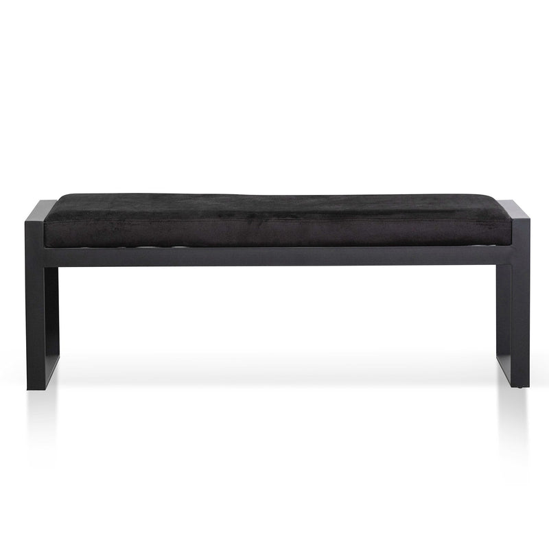 CLC6703-KS Black Velvet Ottoman - Black Base