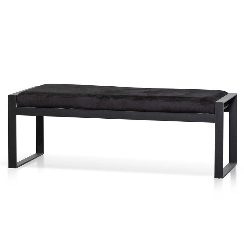 CLC6703-KS Black Velvet Ottoman - Black Base