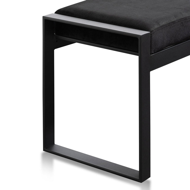 CLC6703-KS Black Velvet Ottoman - Black Base