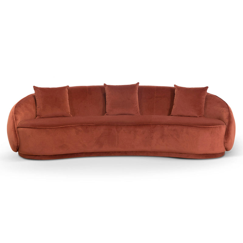 CLC6748-FS Velvet 3 Seater Sofa - Rustic Orange