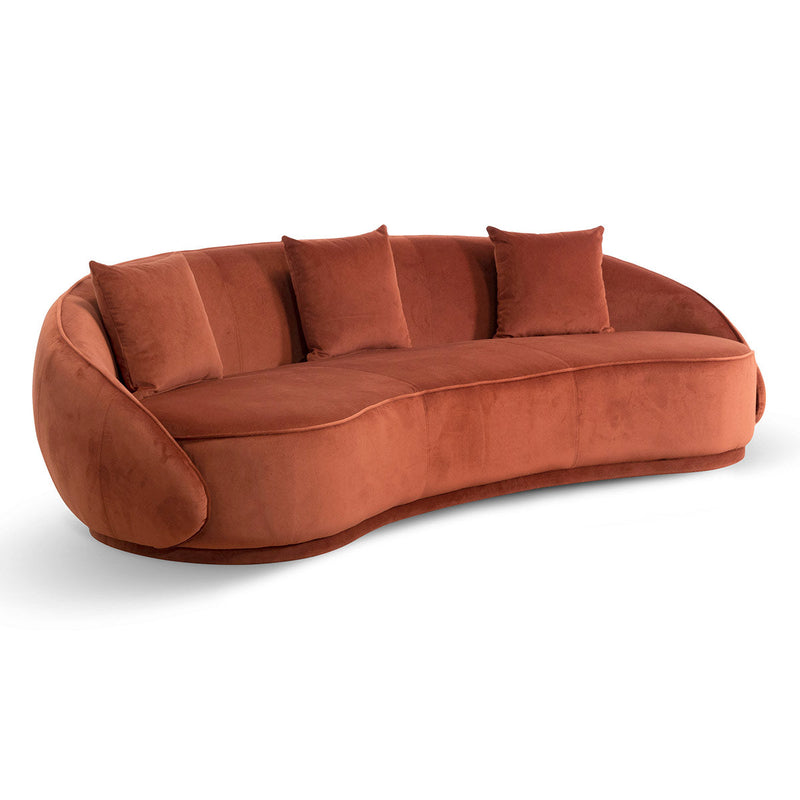 CLC6748-FS Velvet 3 Seater Sofa - Rustic Orange