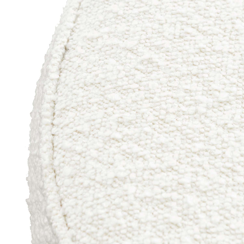 CLC6769-BS Ivory White Boucle Ottoman - Brushed Gold Base