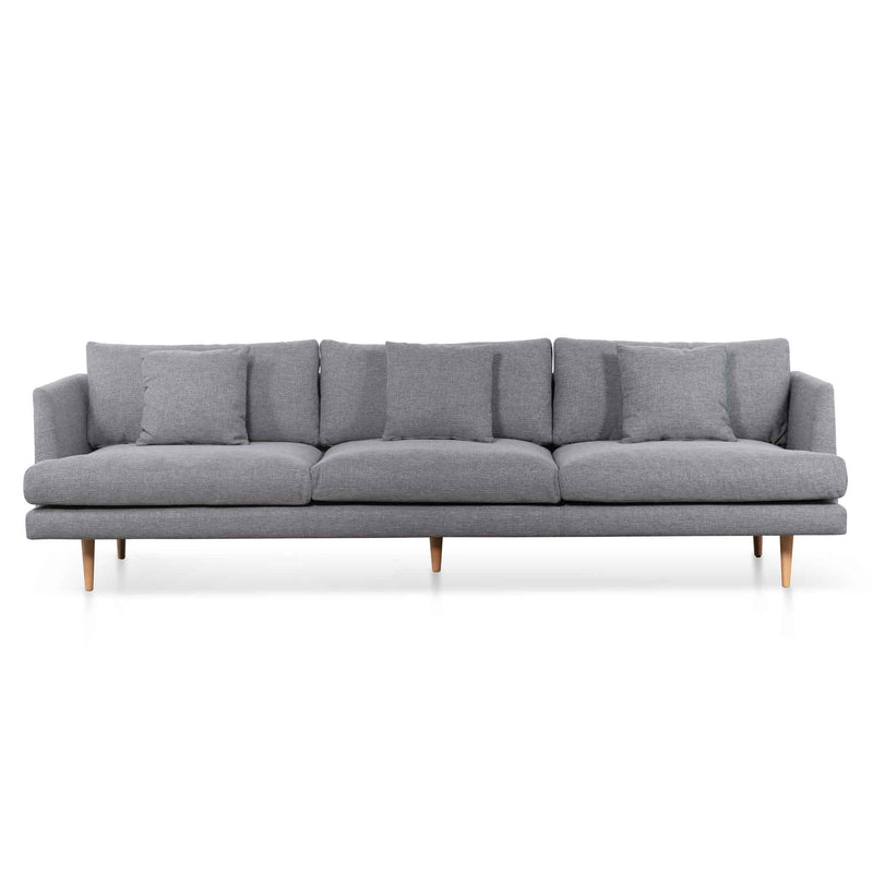 CLC6800-FA 4 Seater Fabric Sofa - Graphite Grey and Natural Legs