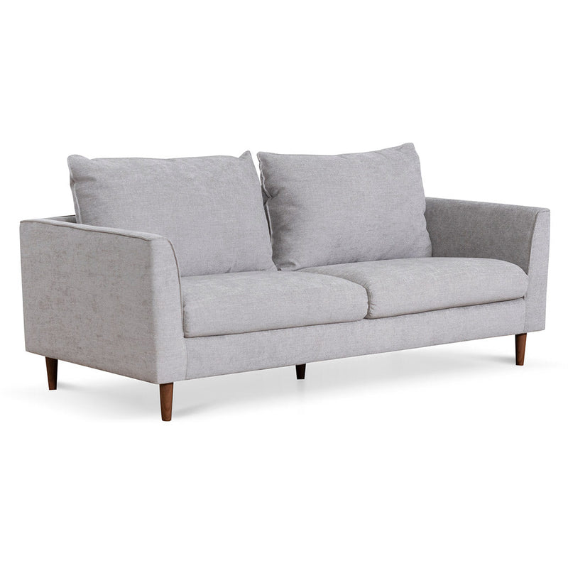 CLC6811-KSO 3 Seater Fabric Sofa - Oyster Beige with Walnut Leg