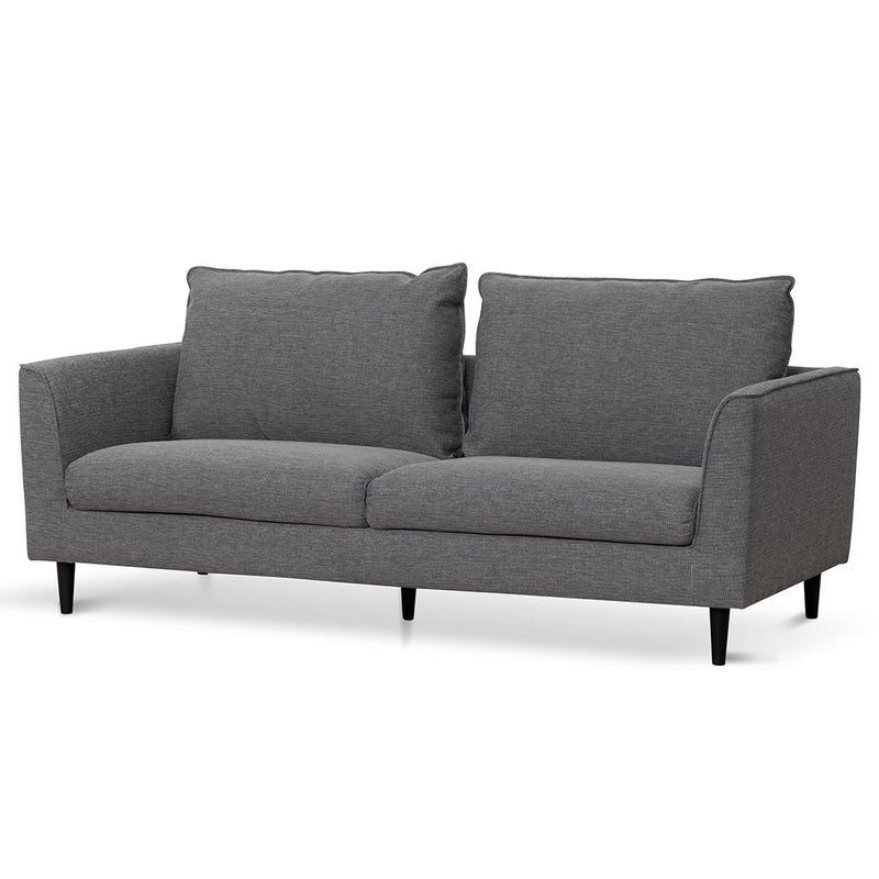 CLC6814-KSO 3 Seater Fabric Sofa - Graphite Grey with Black Leg