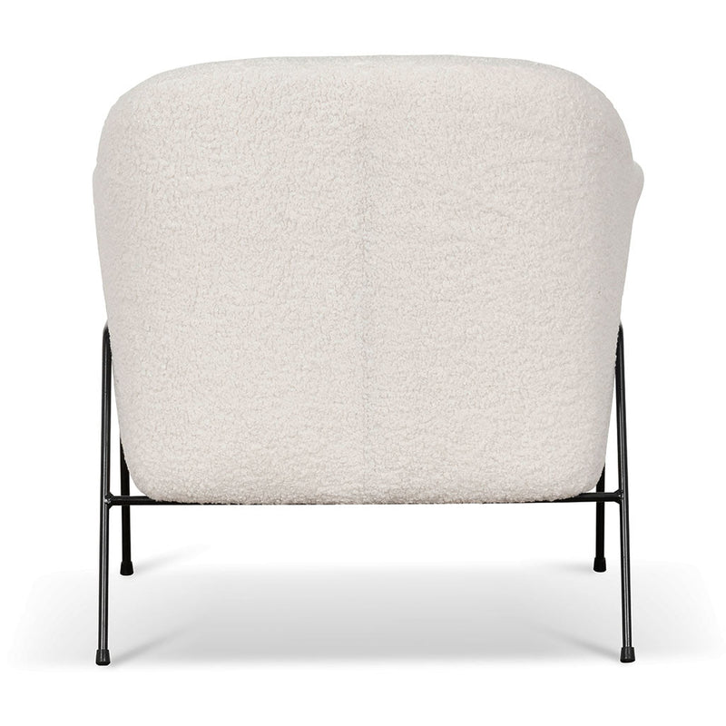 CLC6870-KSO - Ivory White Sherpa Armchair - Black Legs