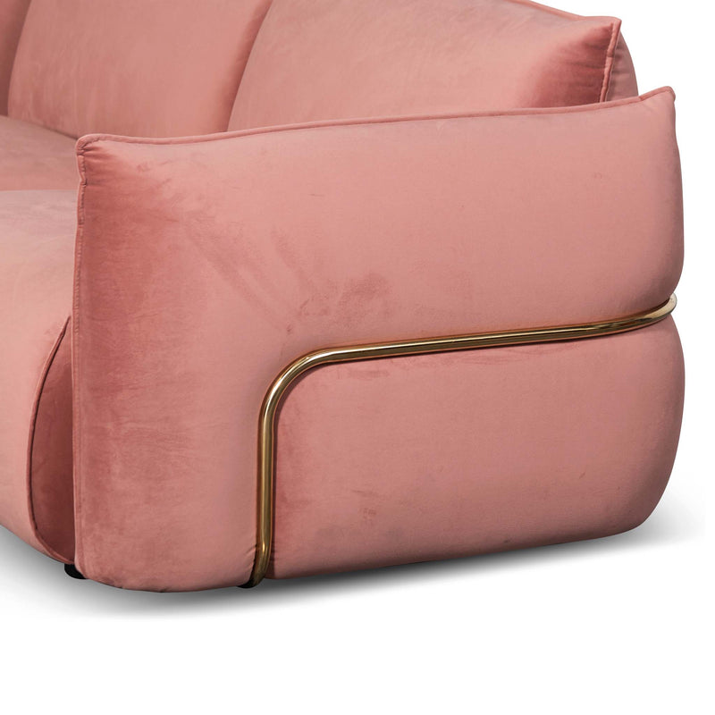 CLC8180-IG 3 Seater Sofa - Blush Pink With Brass Frame