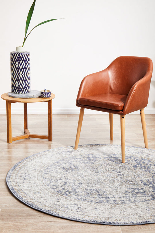 Rug Culture Mayfair Hugo Ocean Round Rug