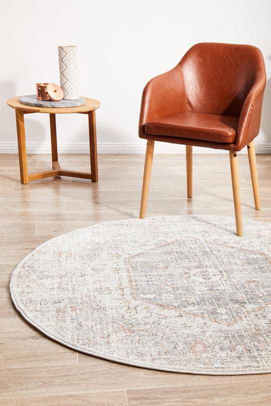 Rug Culture Mayfair Lorissa Silver Round Rug