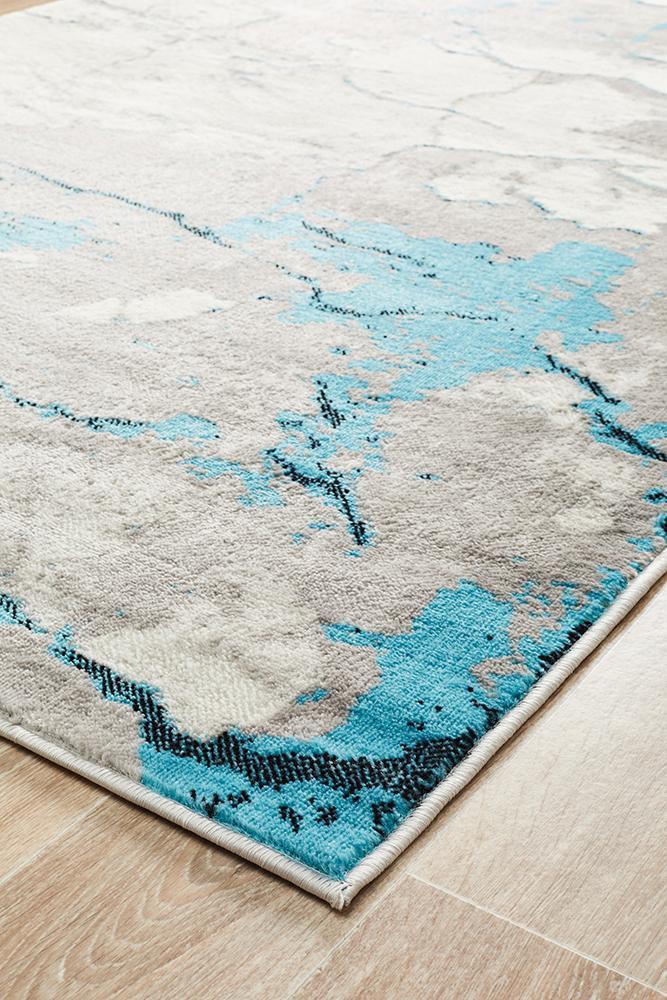 Zoey Contemporary Rug Blue Grey