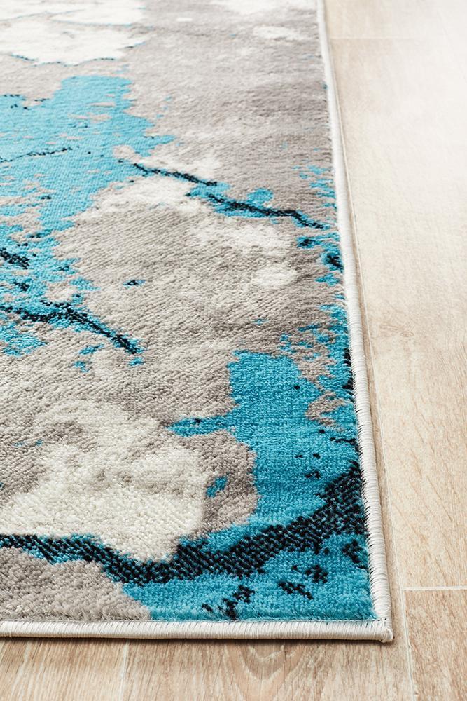 Zoey Contemporary Rug Blue Grey