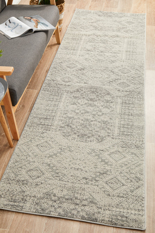 Rug Culture Mirage Zelda Silver Grey Runner Rug