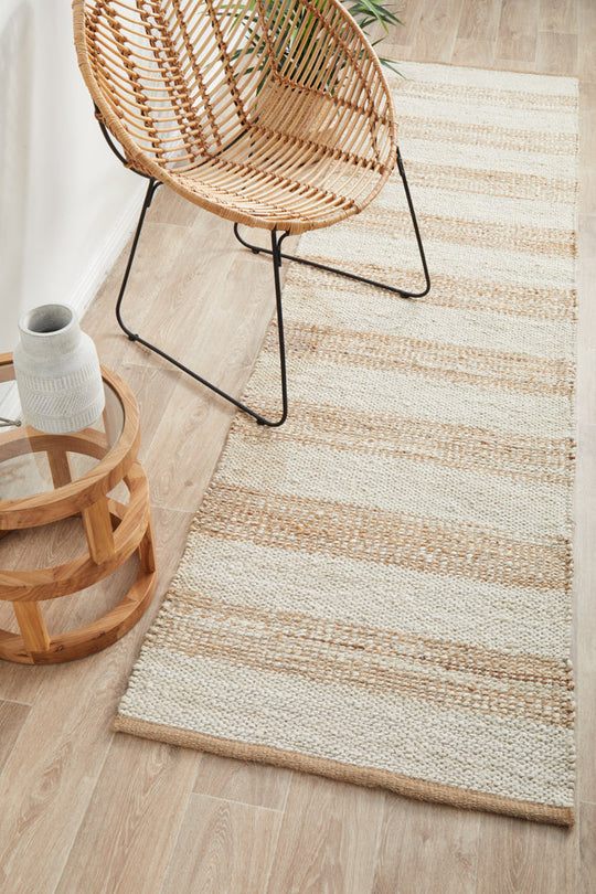 Rug Culture Noosa 555 Natural White Runner Rug