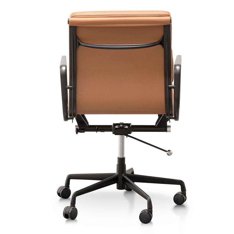 COC6404-YS Low Back Office Chair - Saddle Tan in Black Frame