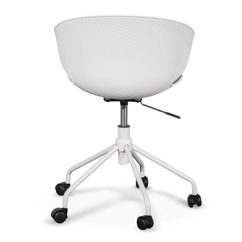 COC6507-LF White Office Chair - Light Grey Seat