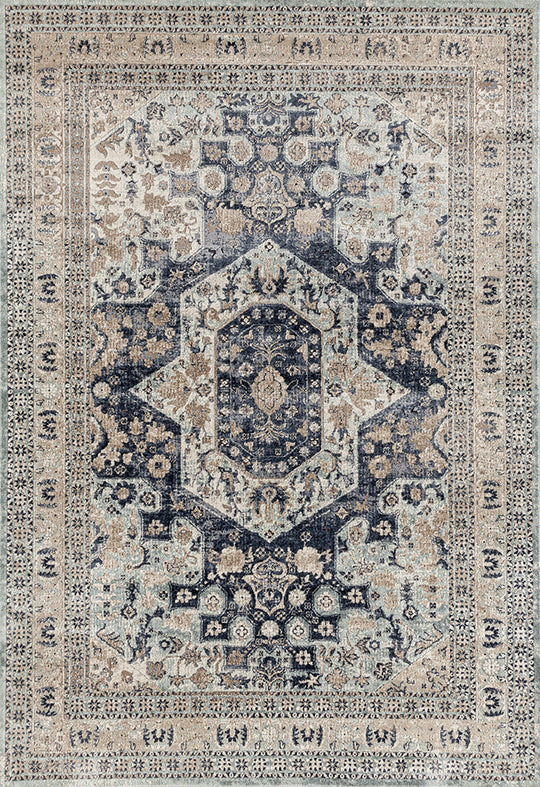 Rug Culture Providence Esquire Brushed Traditional Blue Rug