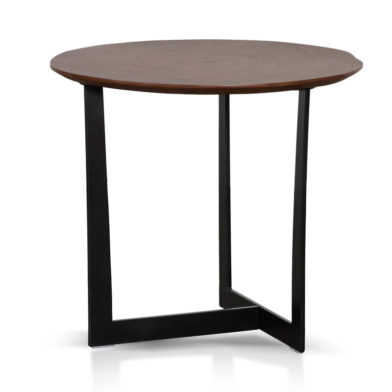 CST6734-IG Side Table - Walnut Top and Black Leg