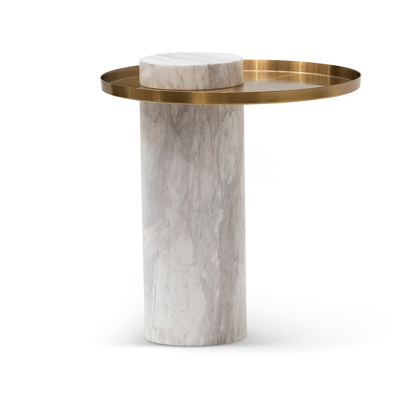 CST6892-IG Marble Side Table - White