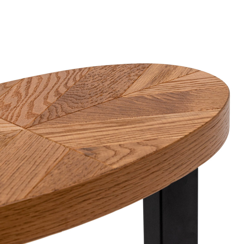 CST6991-VN Round Side Table - European Knotty Oak