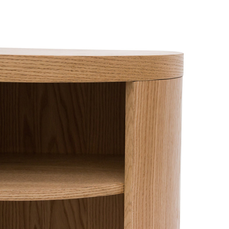 CST8085-BB Round Wooden Bedside Table - Natural