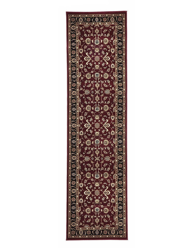 Sydney Collection Classic Rug Red with Black Border