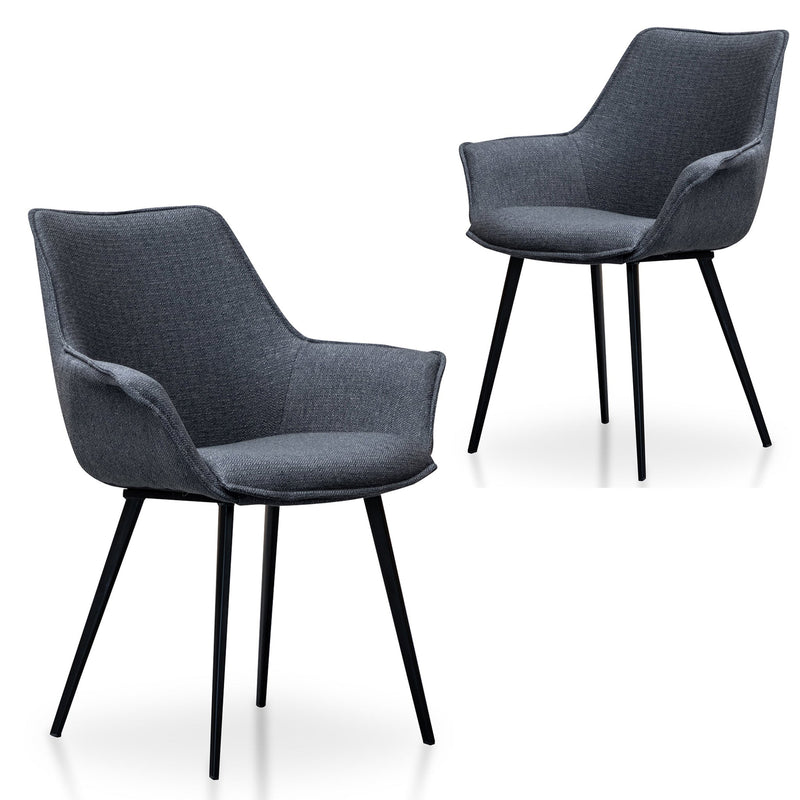 CDC2633-SE - Dining Chair - Charcoal Grey (Set of 2)