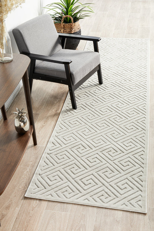 Rug Culture York Alice Natural White Runner Rug