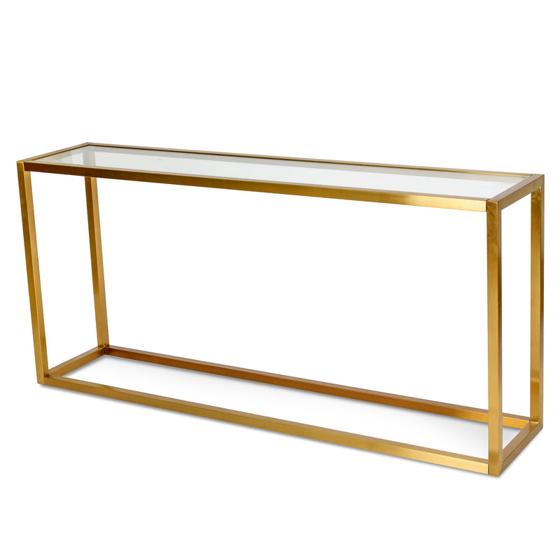 CDT1078-DW Glass Console Table - Tempered Glass -  Steel Base - DISCONTINUED