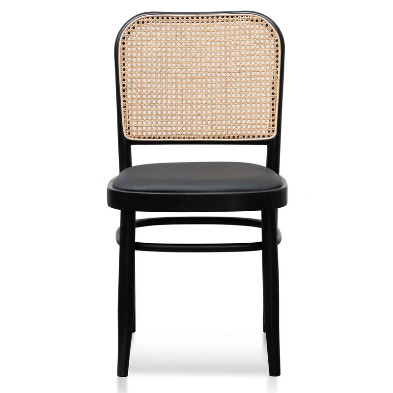 CDC6382-SD Black Cushion Dining Chair - Natural Rattan