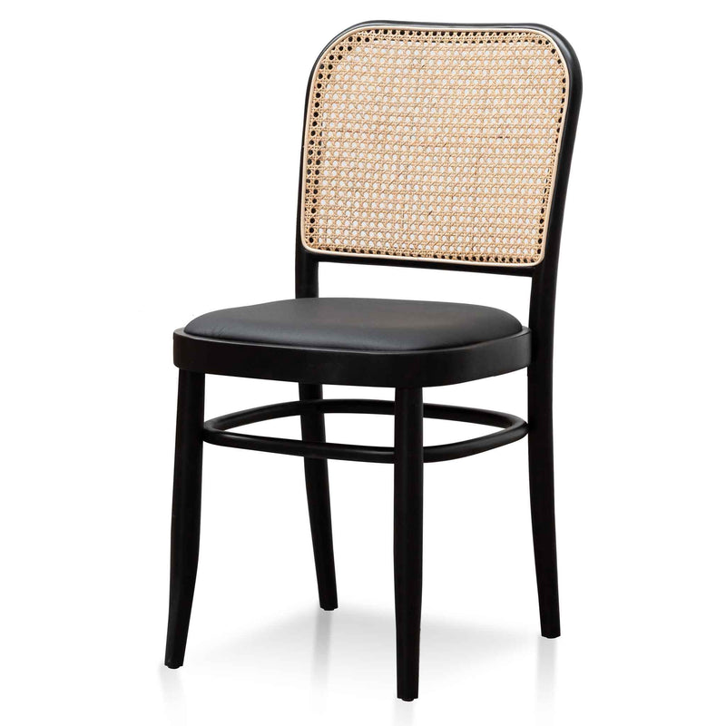 CDC6382-SD Black Cushion Dining Chair - Natural Rattan