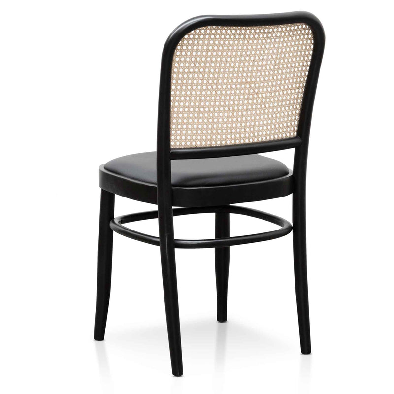 CDC6382-SD Black Cushion Dining Chair - Natural Rattan