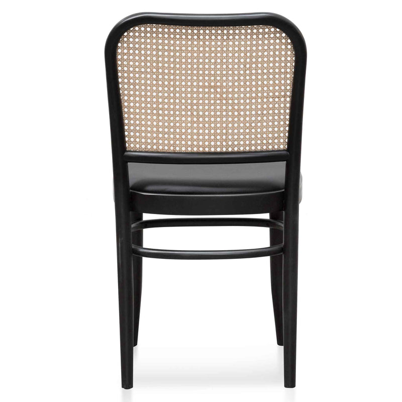 CDC6382-SD Black Cushion Dining Chair - Natural Rattan