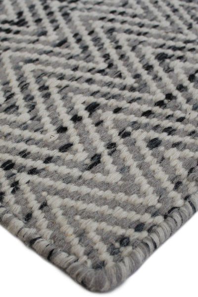 Brazil rug - Smooth Grey (Grey pattern) Hand-Woven Wool Rug by Bayliss