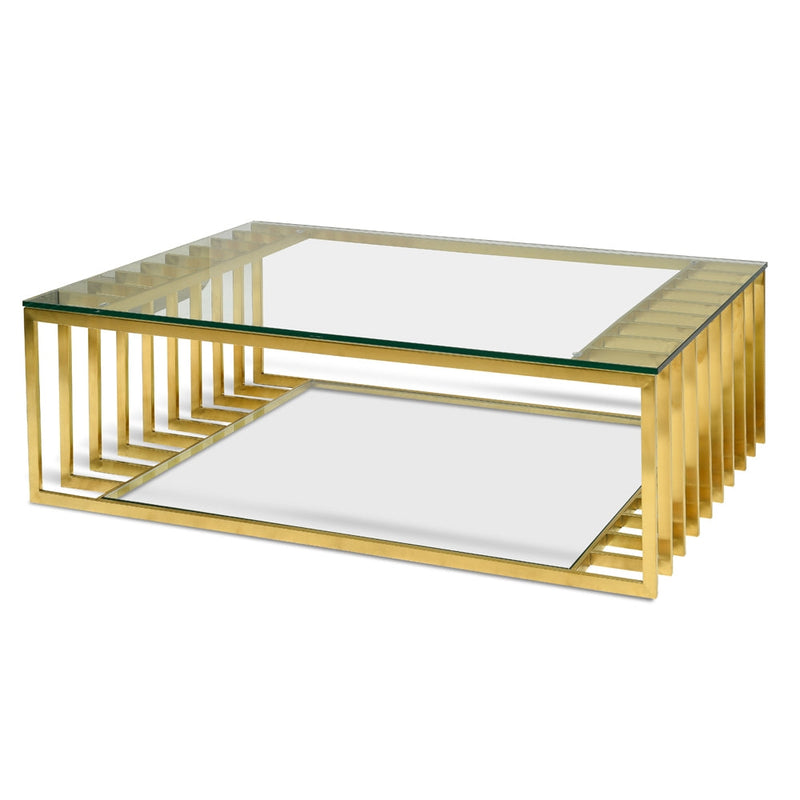 CCF2353-KS 1.3m Glass Coffee Table - Gold Base