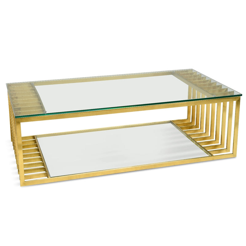 CCF2353-KS 1.3m Glass Coffee Table - Gold Base