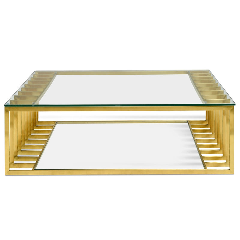 CCF2353-KS 1.3m Glass Coffee Table - Gold Base