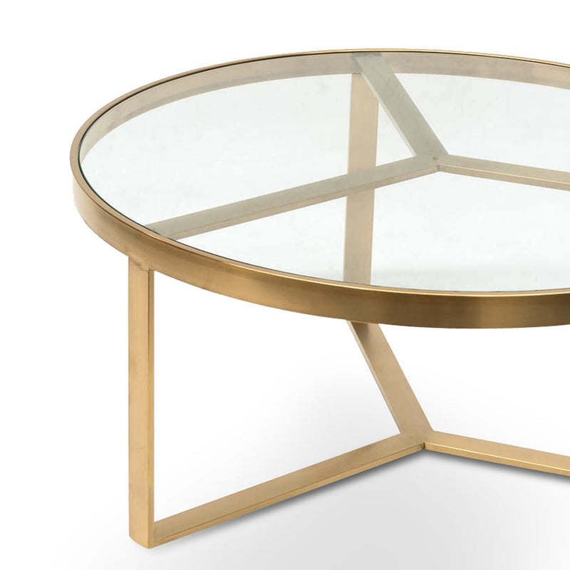 CCF2427-BS 90cm Coffee Table - Brushed Gold Base