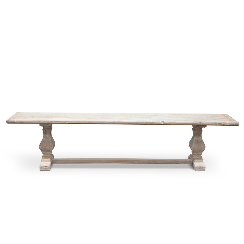 CDB2090 2m Reclaimed ELM Wood Bench - White Washed