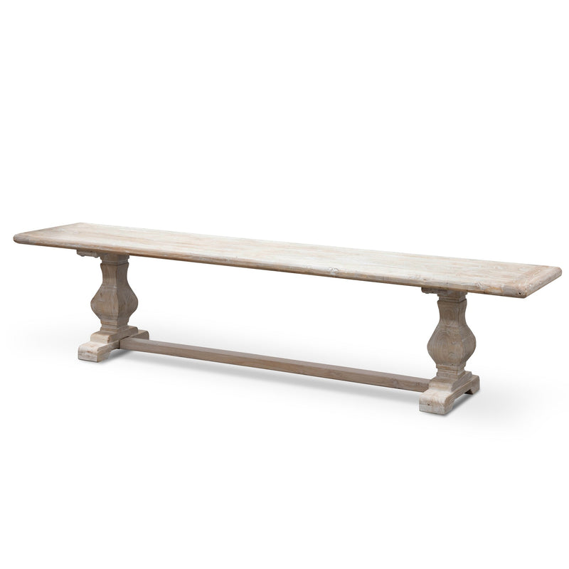 CDB2090 2m Reclaimed ELM Wood Bench - White Washed