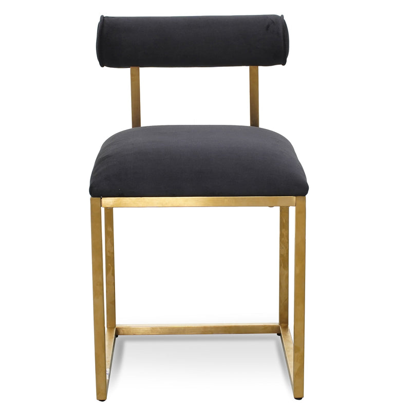 CDC2621-BS Occasional Chair In Black Velvet - Brushed Gold Base