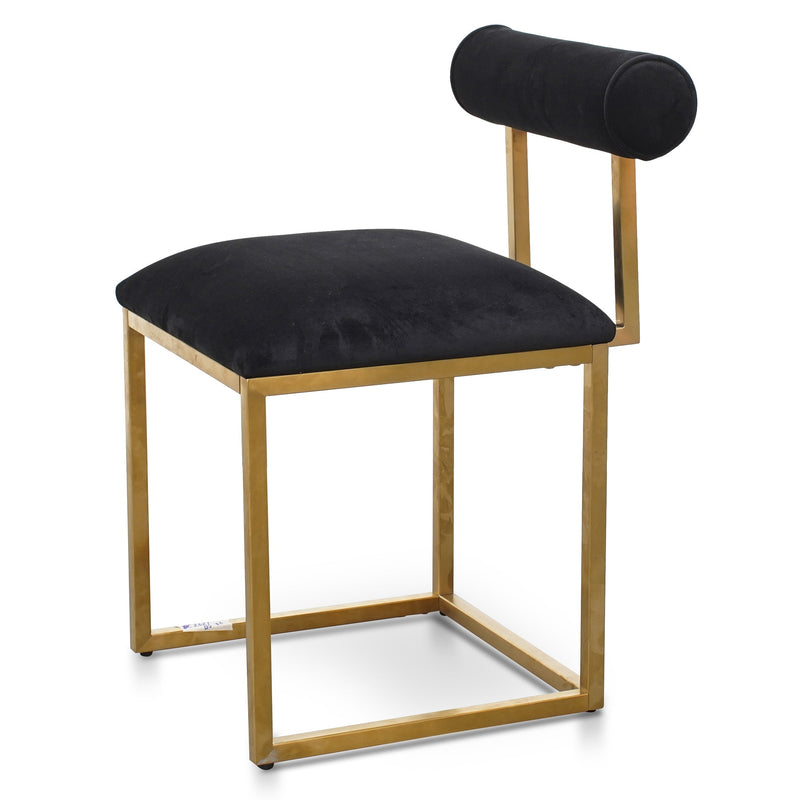 CDC2621-BS Occasional Chair In Black Velvet - Brushed Gold Base