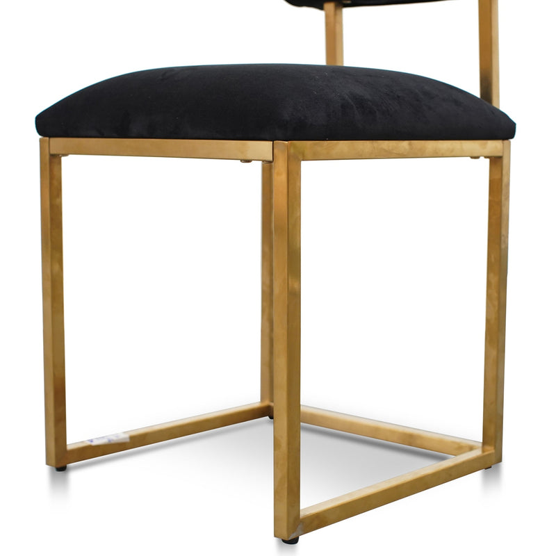 CDC2621-BS Occasional Chair In Black Velvet - Brushed Gold Base