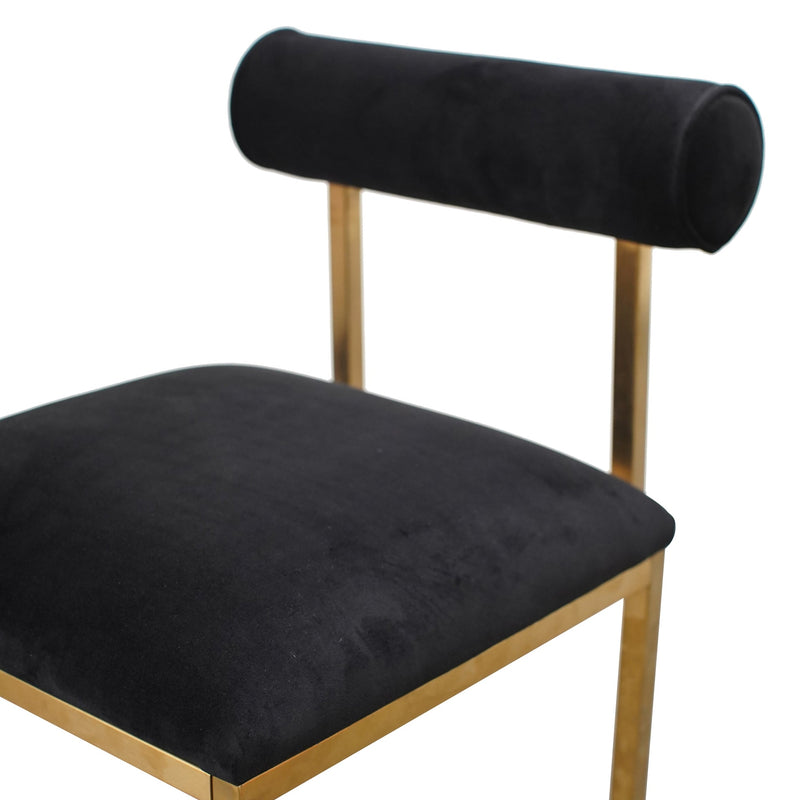 CDC2621-BS Occasional Chair In Black Velvet - Brushed Gold Base