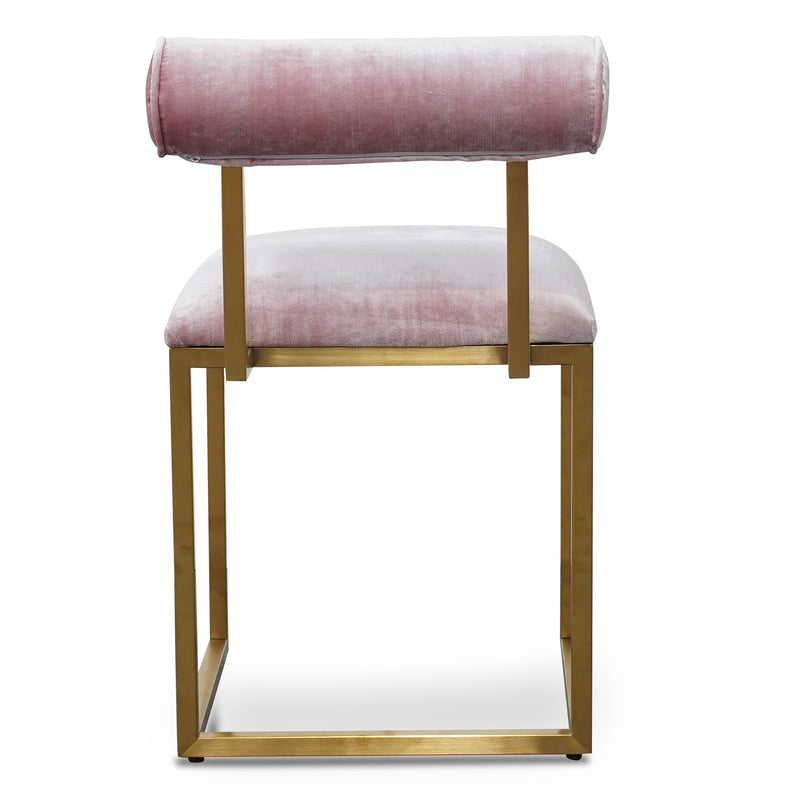 CDC2622-BS Occasional Chair In Pink Velvet - Brushed Gold Base