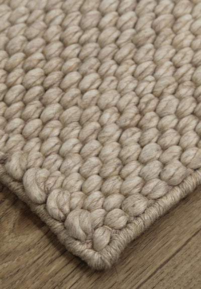 Drake rug - Linen (Cream) Hand-Woven Wool & Viscose Rug by Bayliss