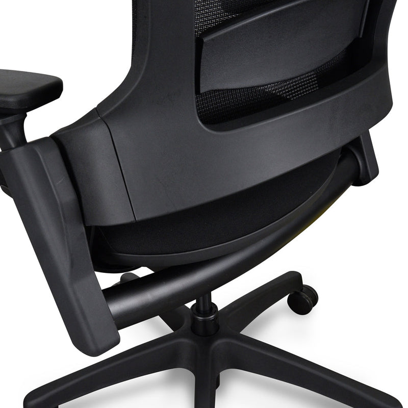 OC2151-UN-HD2155-UN Ergonomic Leather Office Chair With Head Rest - Black