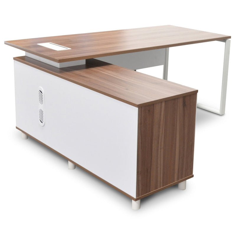 COT2090-SN 180cm Executive Office Desk With Left Return - Walnut