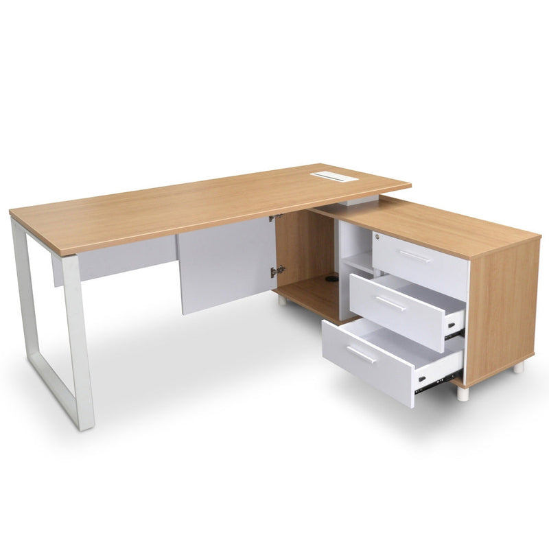 COT2095-SN 180cm Executive Office Desk With Right Return - Natural