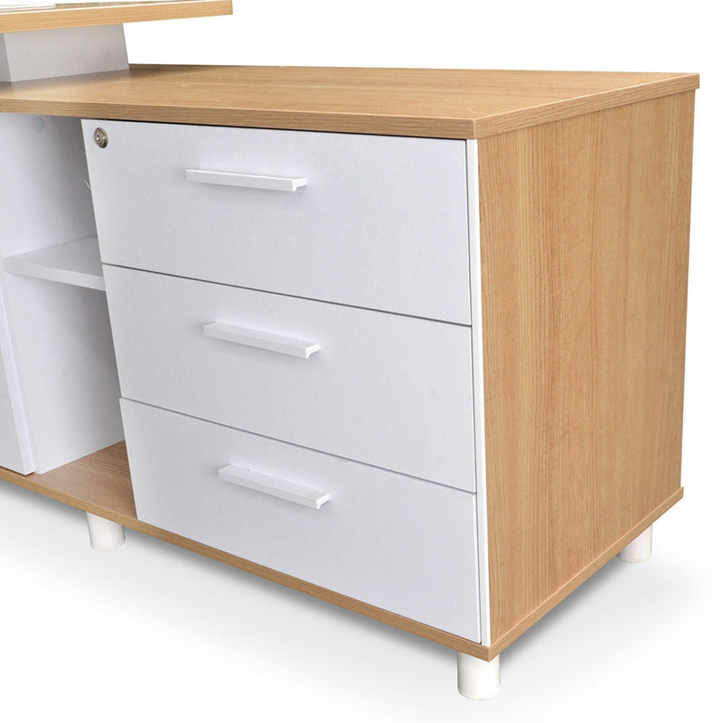 COT2095-SN 180cm Executive Office Desk With Right Return - Natural