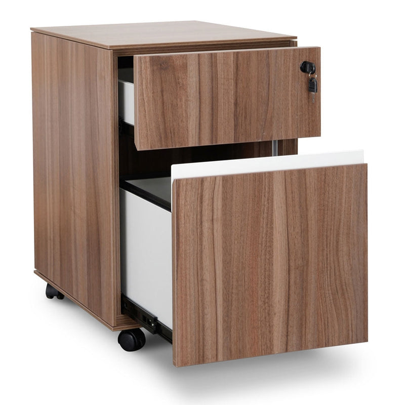 COF294 2 Drawer Mobile Pedestal - Walnut